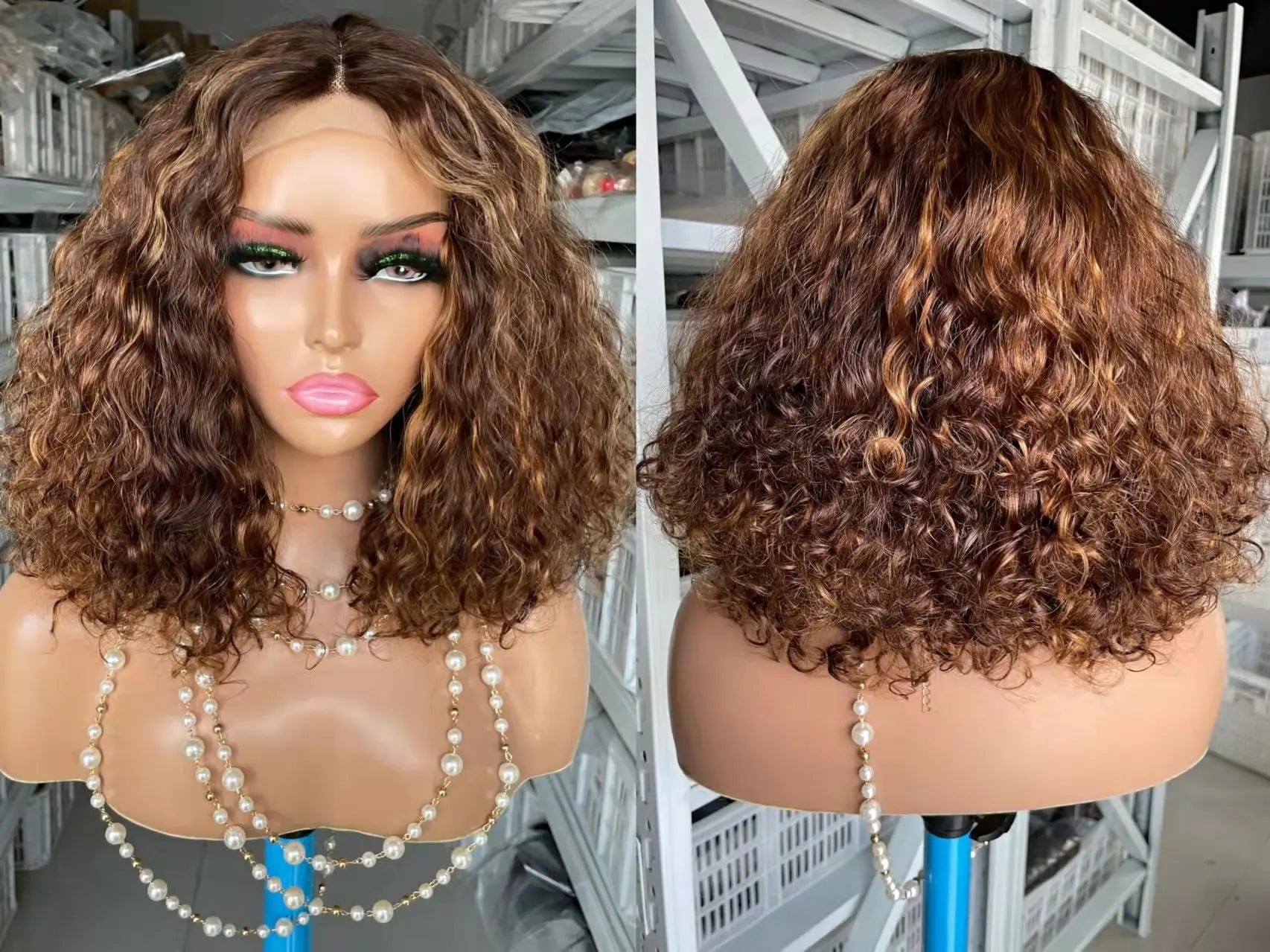 12 Inches / Ombre 4*4T wig XY-21038 Highlight Natural Virgin Human Hair Wigs