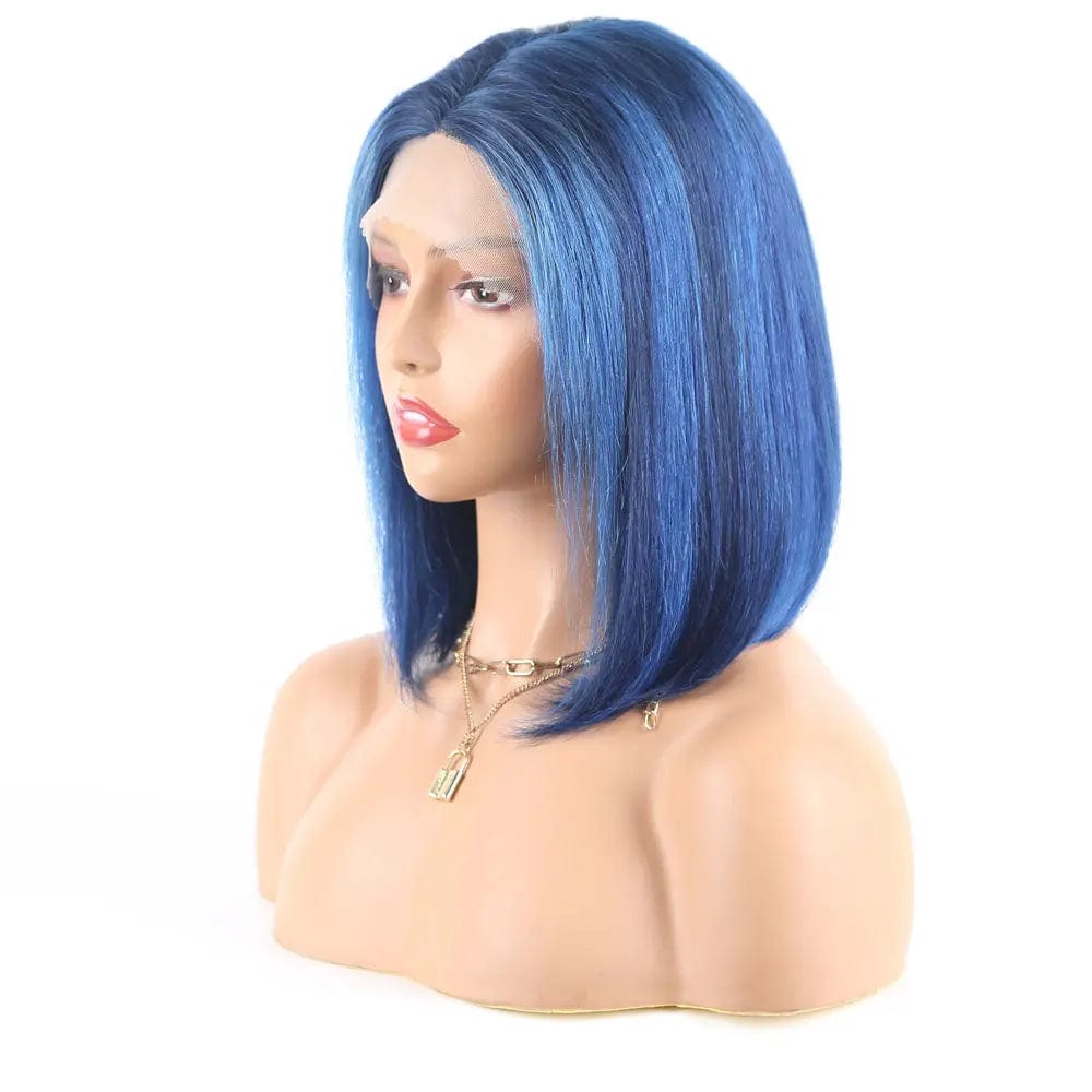 12 Inches / P. Blue T1b/613/pink Hair Wigs