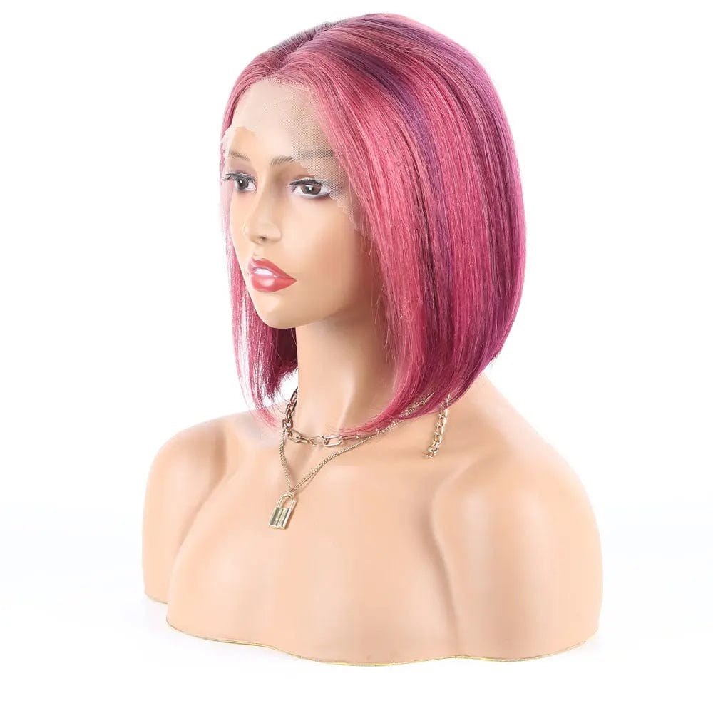 12 Inches / P. purple T1b/613/pink Hair Wigs