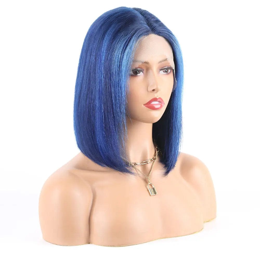 12 Inches / Piano Blue Cheap Ombre Bob Wigs For Women