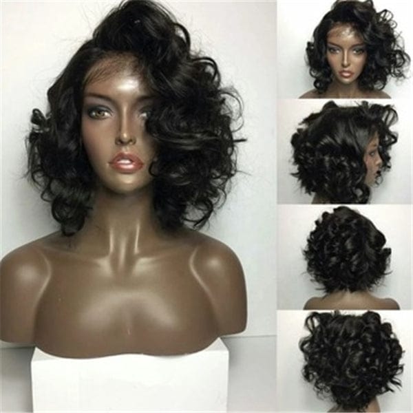 12A Unprocessed Invisible Knots Pixie Short Curly Bob Raw Indian Cuticle Aligned Human Hair Lace Front Wigs