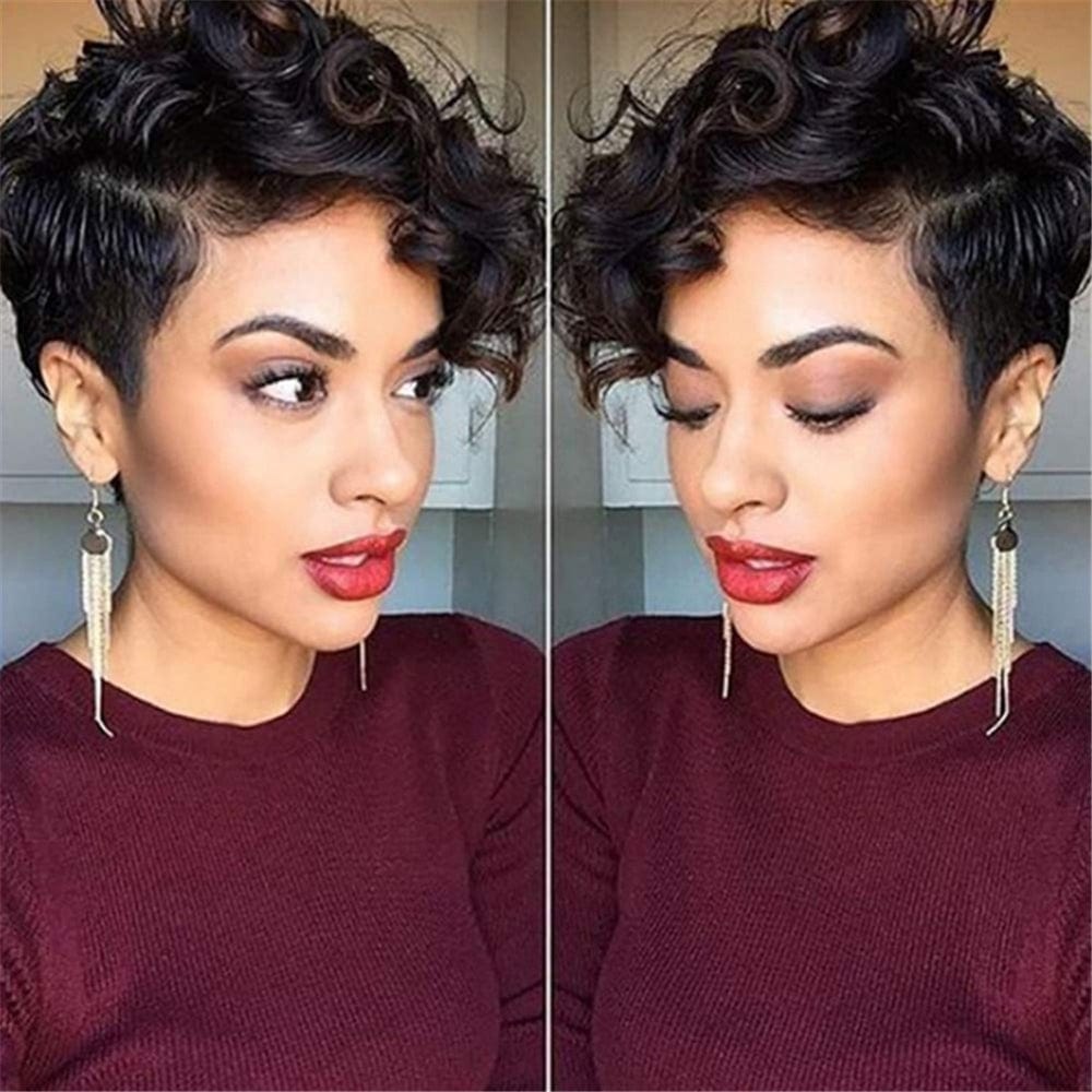 12A Unprocessed Invisible Knots Pixie Short Curly Bob Raw Indian Cuticle Aligned Human Hair Lace Front Wigs