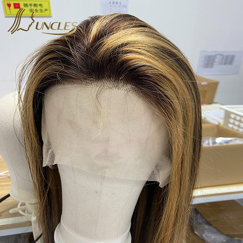 12a wig 180 density 13x6 indian unprocessed human virgin hair wigs brown and blonde highlights curly frontal wig