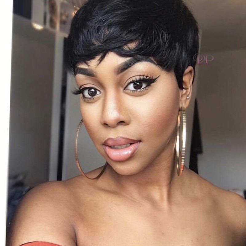 13*6 Hd Brazilian Pixie Lace Wig Glueless Short Bob Cut Virgin Transparent Lace Human Hair Lace Front Wig