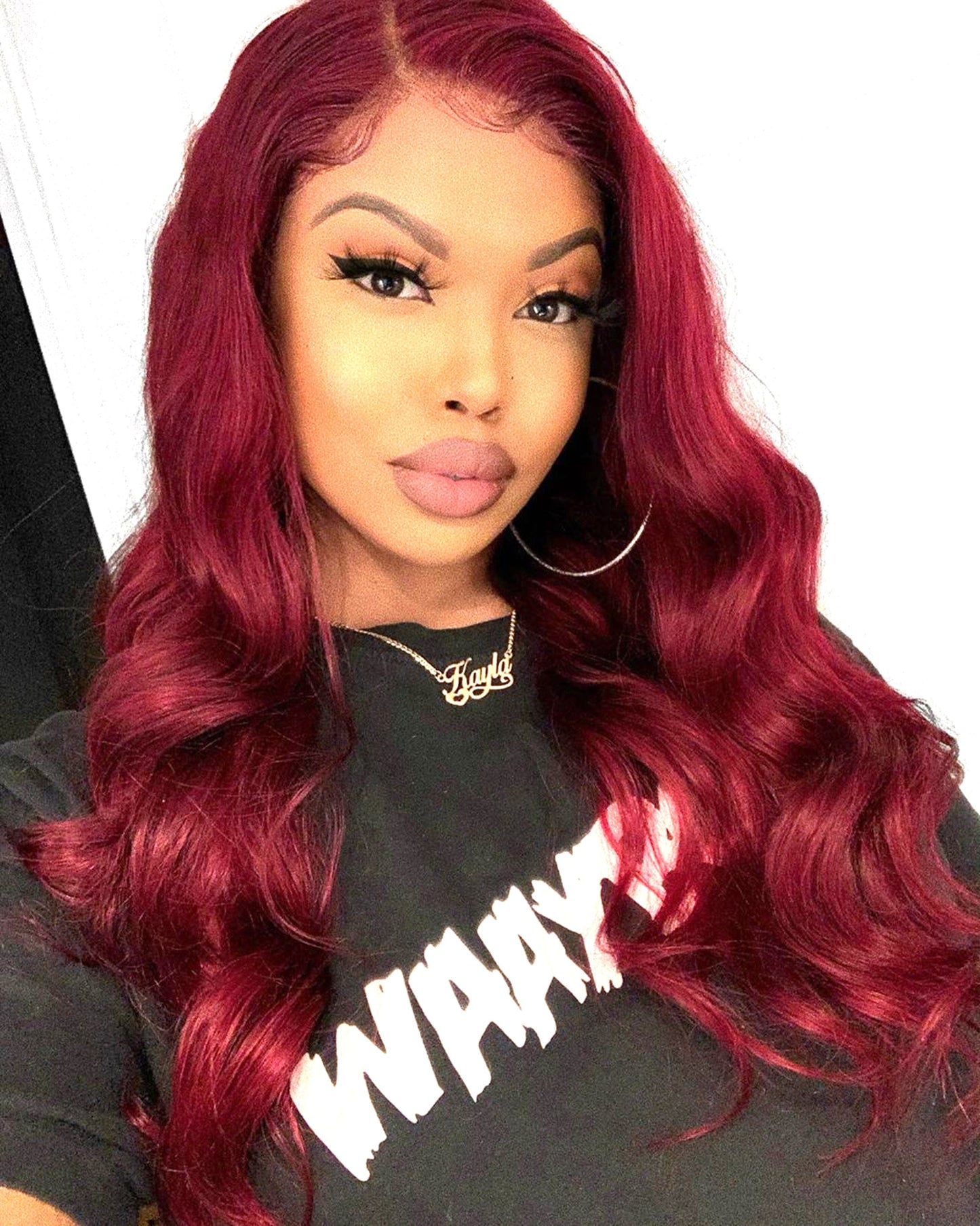 130% 150% Density 99J Burgundy Glueless Lace Front Human Hair Wigs Red Brazilian Body Wave For Women