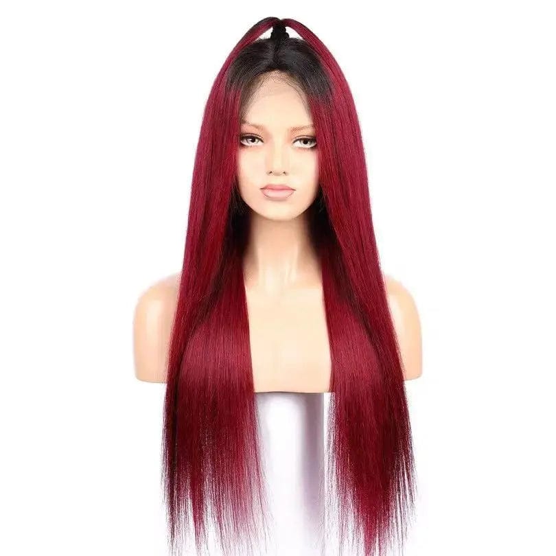 130% Density Burgundy Red Wigs