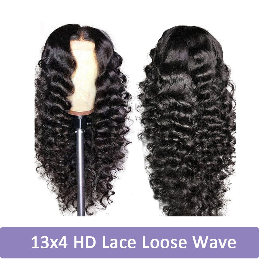 13x4 Body Wave 150% density HD Transparent Lace brazilian pre pluck natural human hair swiss front frontal wig for black women