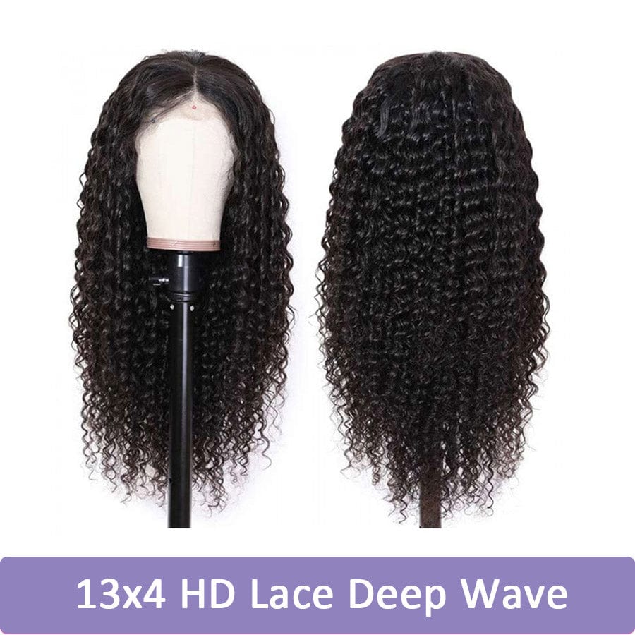 13x4 Body Wave 150% density HD Transparent Lace brazilian pre pluck natural human hair swiss front frontal wig for black women