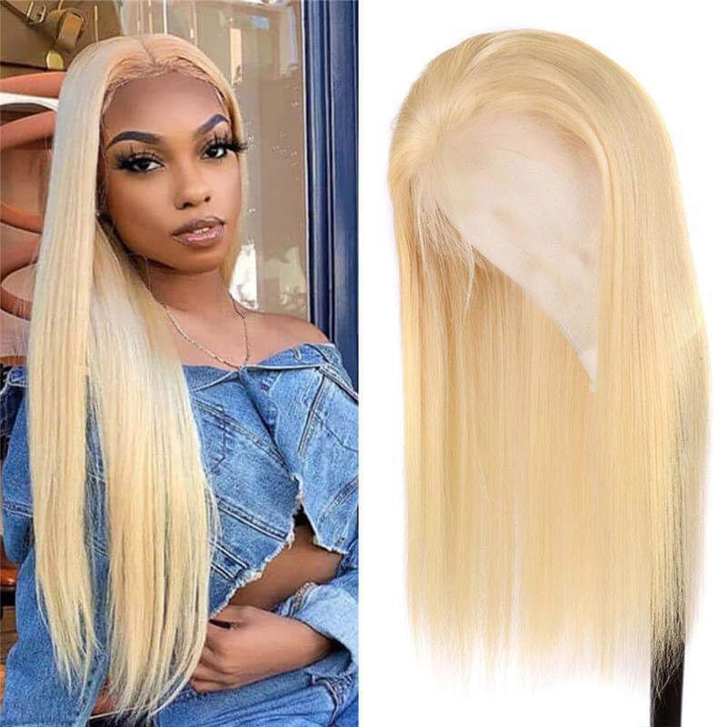 13x4 Straight body wave blond 613 Raw cheap wholesale Brazilian Virgin Human Hair Full Hd Curly Lace closure frontal Front Wig