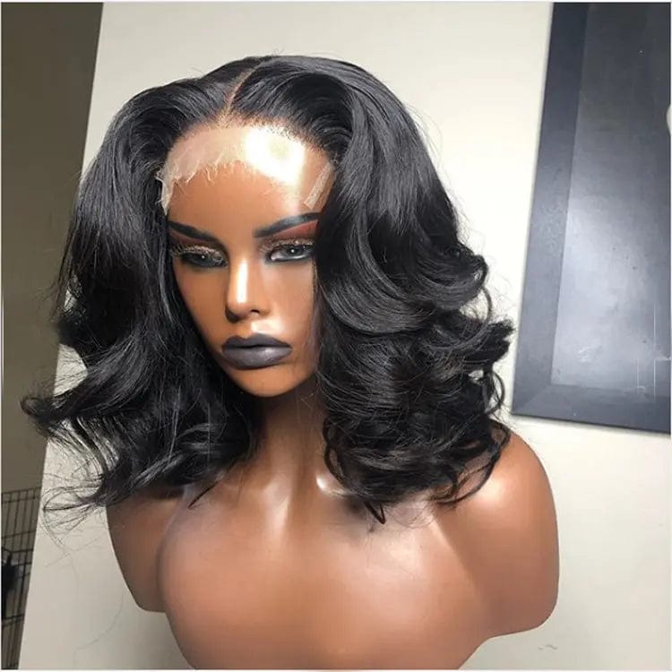 14 Inches / 13*4 lace front Wig Transparent Human Hair Wig Loose Body Wave