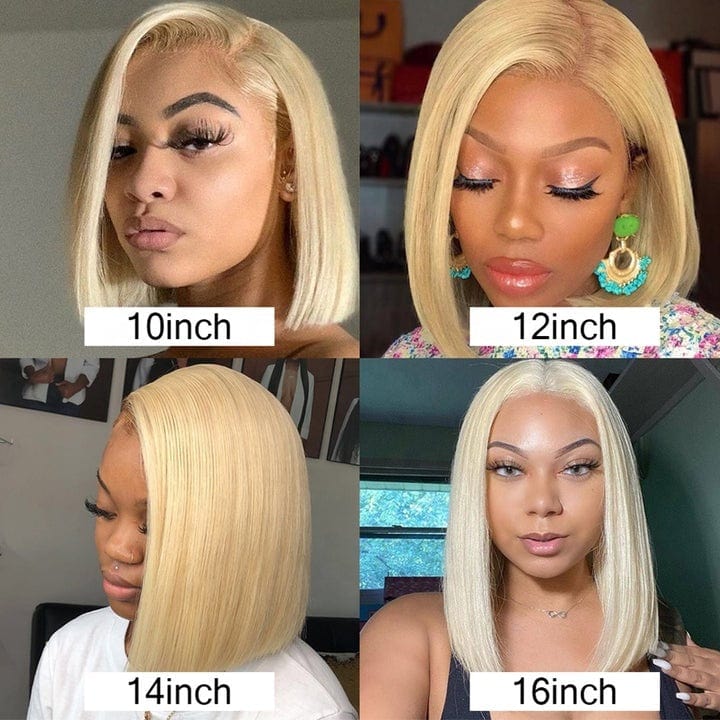 14 Inches / 13x4-613 Wholesale Peruvian Bob Lace Front Human Hair Wig,Cheap 4*4 Lace Closure Short Bob Wig,Transparent Glueless Virgin Curly Bob Wigs