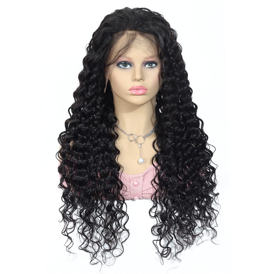 14 Inches / 13x4 deep wave lace wig 150% 180% 200%  HairDensity Quality Natural Deep Wave Original 13x4 Swiss Lace Wigs Human Hair For Black Women Peruvian Glueless