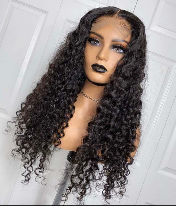 14 Inches / 1B Curly BLI Factory Cheap Wholesale Human Lace Front Closure Body Wave Full Virgin Brazilian Cuticle Aligned Lace Closure Human Hair Wig