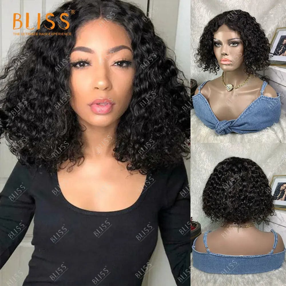 14 Inches / 4x4 wig 15 Bliss Human Hair Lace Front Wigs Closure Bob Wigs