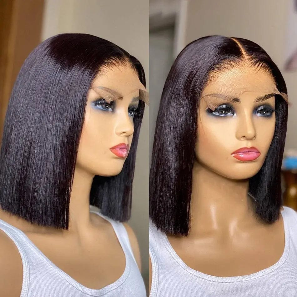 14 Inches / 4x4 wig 3 Bliss Human Hair Lace Front Wigs Closure Bob Wigs