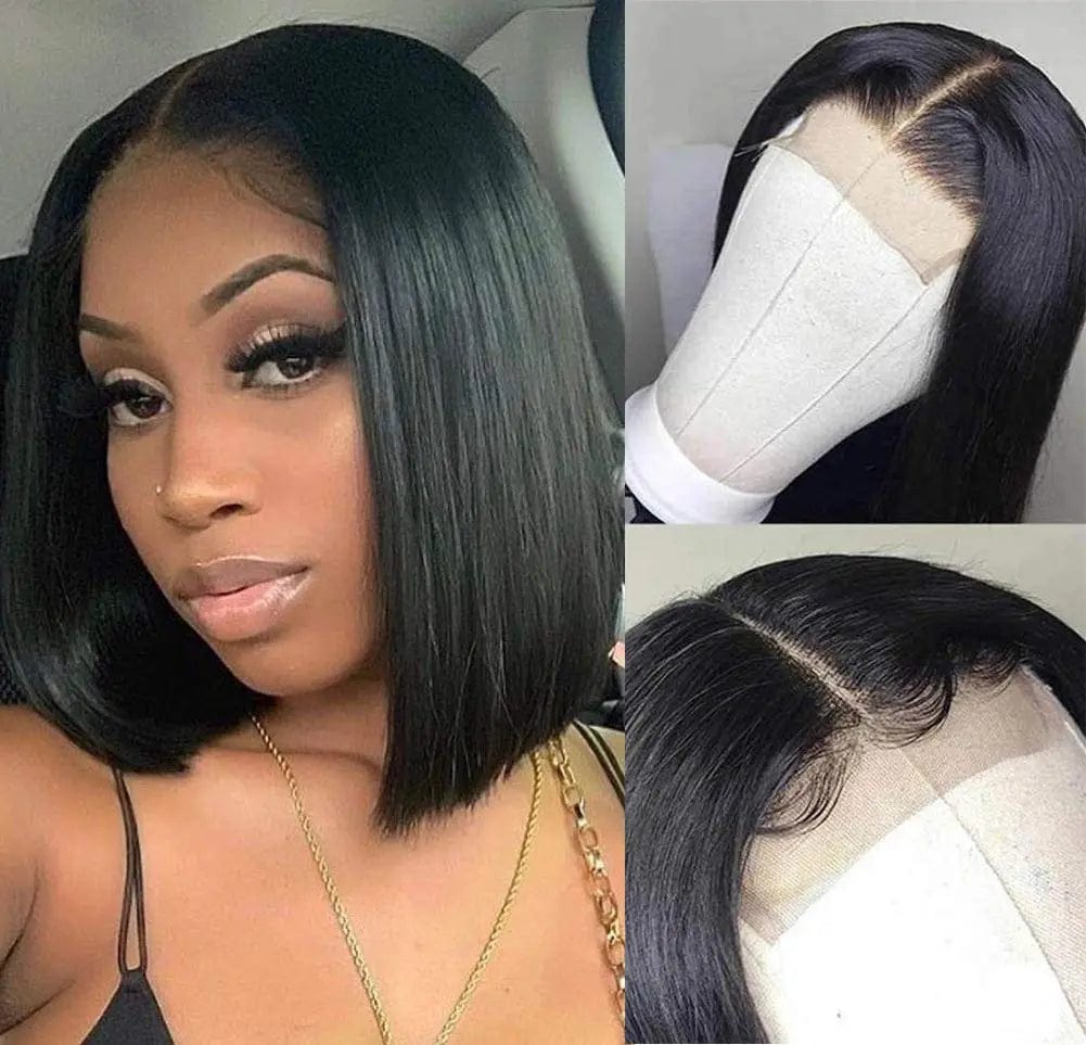 14 Inches / 4x4 wig 4 Bliss Human Hair Lace Front Wigs Closure Bob Wigs