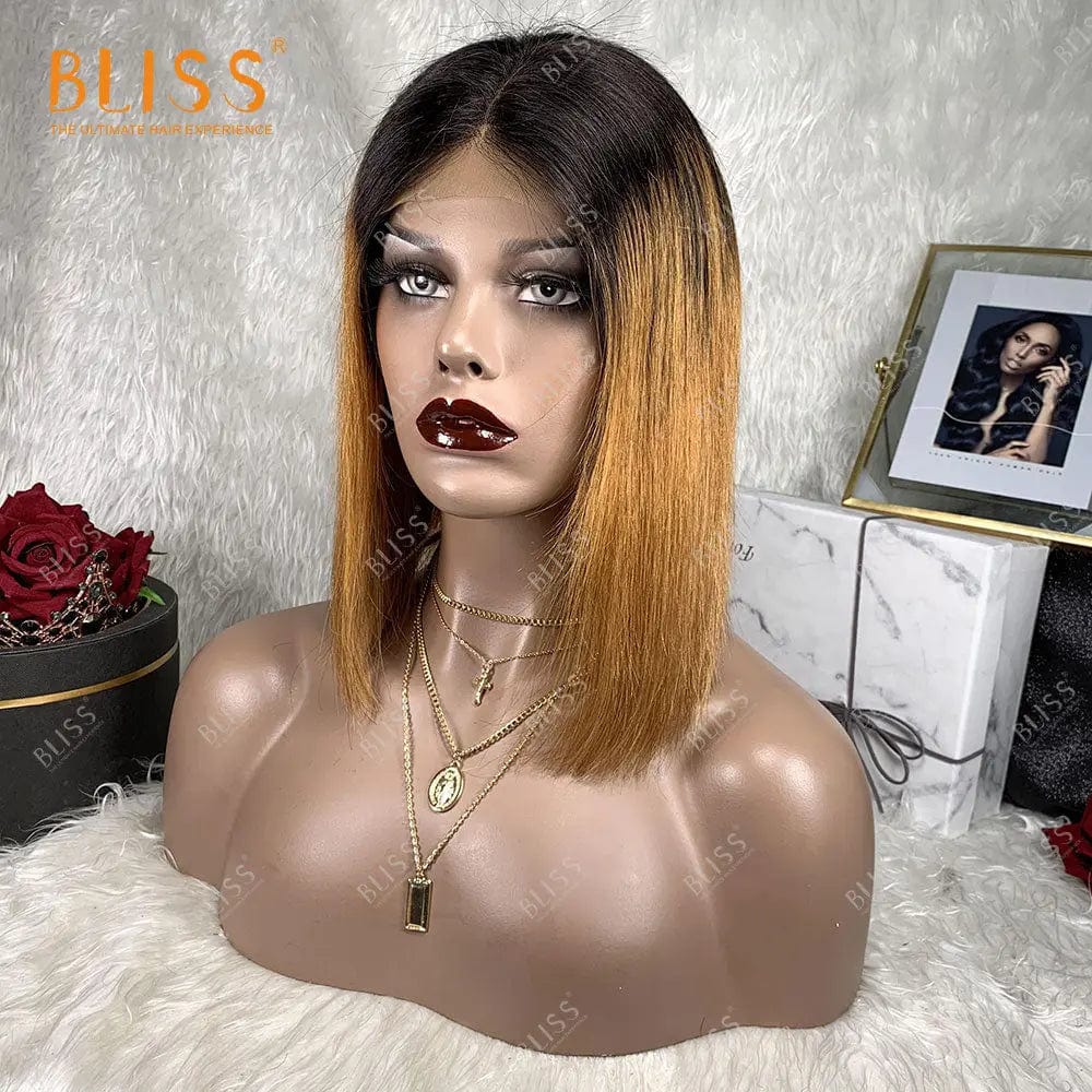 14 Inches / 4x4 wig 8 Bliss Human Hair Lace Front Wigs Closure Bob Wigs