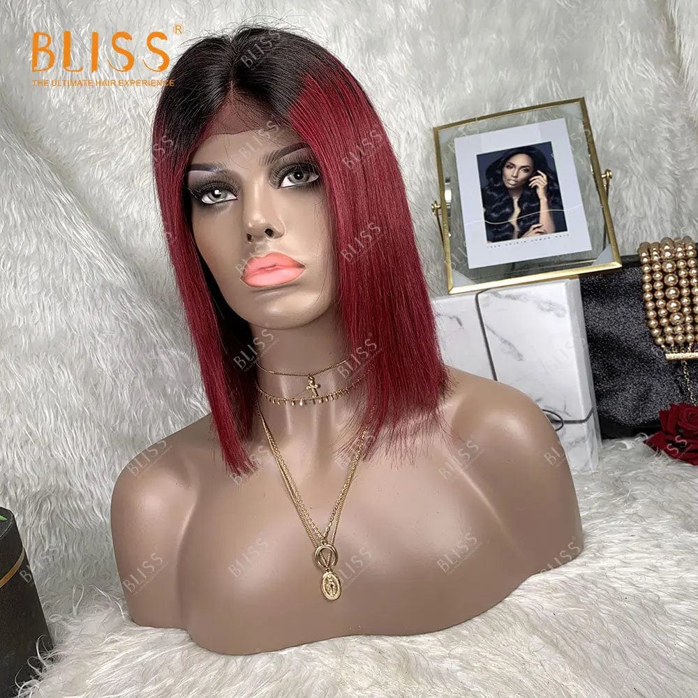 14 Inches / 4x4 wig 9 Bliss Human Hair Lace Front Wigs Closure Bob Wigs