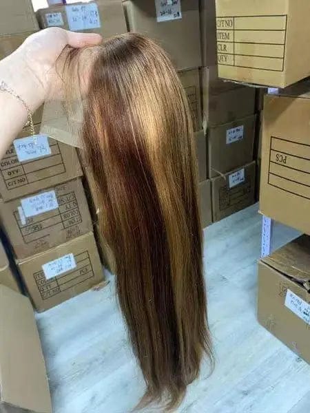 14 Inches / highlight straight Brazilian Lace Front Wigs Loose Deep Full Lace