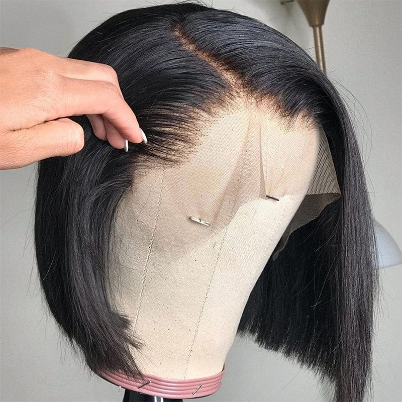 14 Inches / Straight 13x4 lace front bob wig Top Selling Wholesale Bob Style Short Wig Brazilian Lace Front Wig Virgin Human Hair Bob Wigs For Black Women