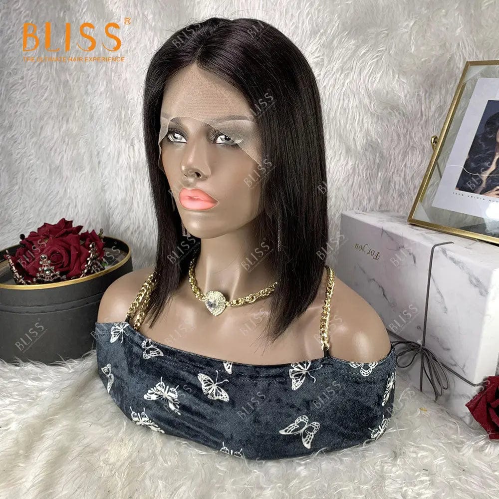 14 Inches / T lace wig 4 Bliss Human Hair Lace Front Wigs Closure Bob Wigs