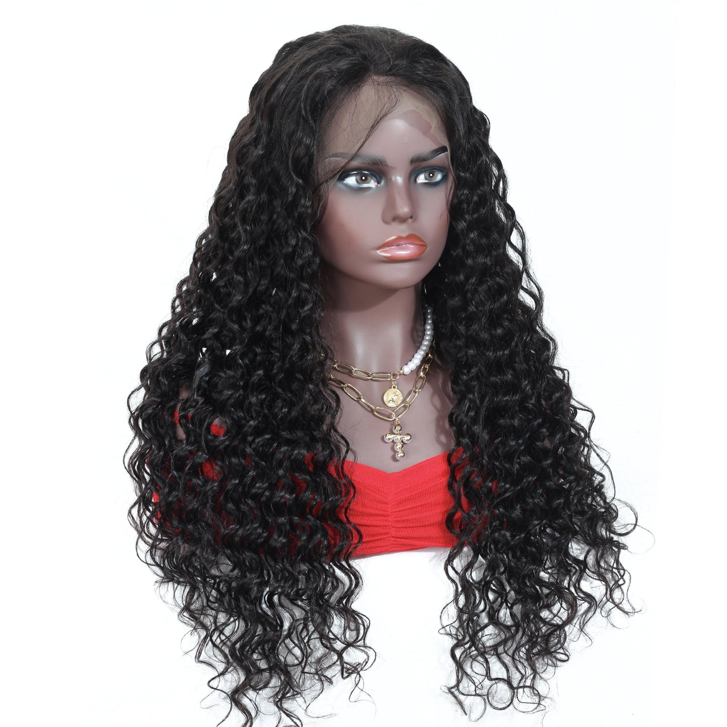 150% 180% 200%  HairDensity Quality Natural Deep Wave Original 13x4 Swiss Lace Wigs Human Hair For Black Women Peruvian Glueless