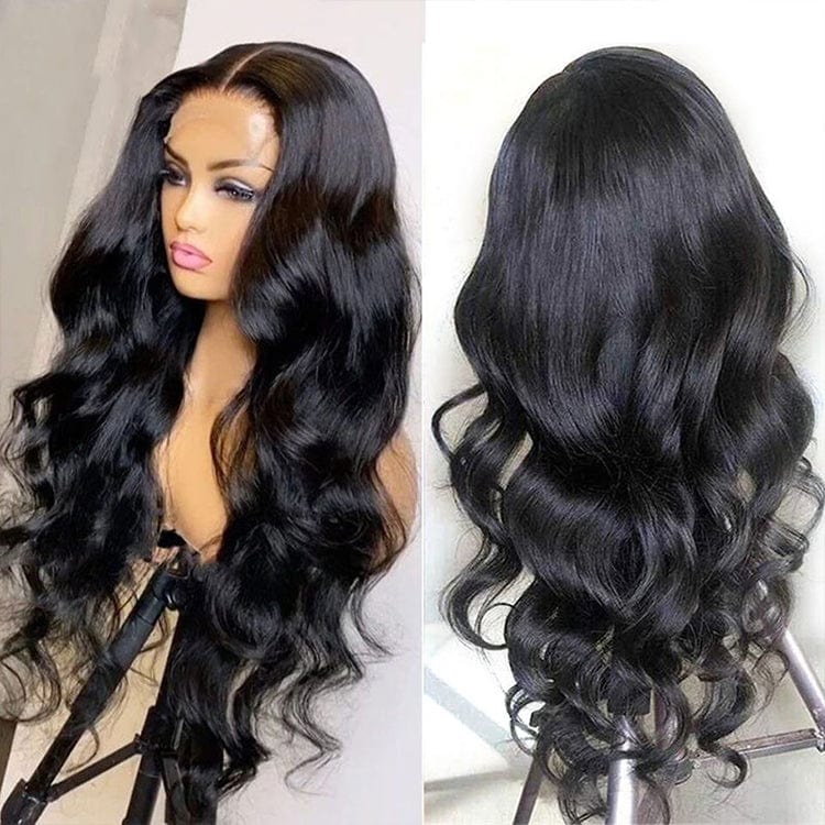 150 Density 100 Raw Virgin Cuticle Aligned Human Hair Bone Straight Body Wave Transparent Closure Wig 5X5