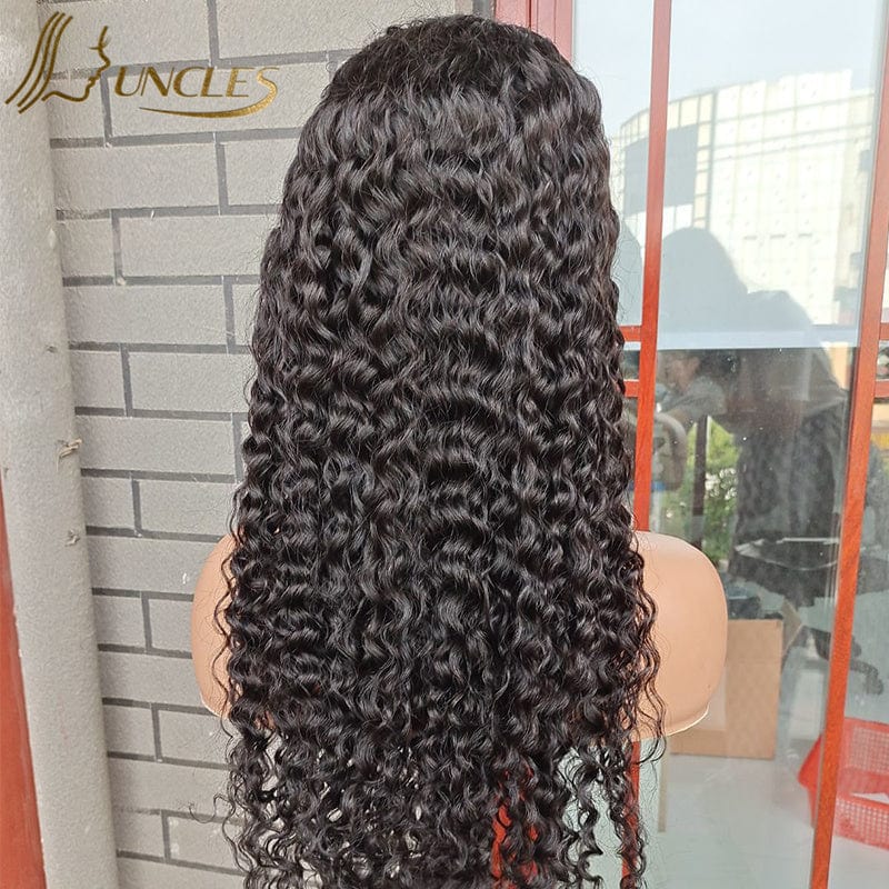 150 Density 28 inches / Water wave 12a wig 180 density 13x6 indian unprocessed human virgin hair wigs brown and blonde highlights curly frontal wig