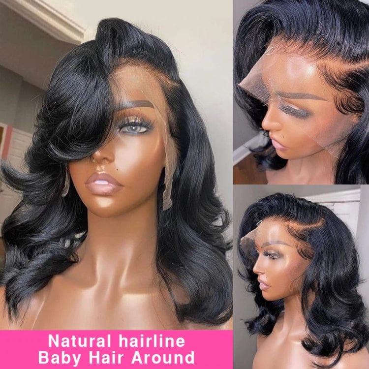 150% Density Transparent Bone Straight Bob Wig Cuticle Aligned Virgin Body Wave 4X4  Brazilian Human Hair Glueless Hd Lace Wig