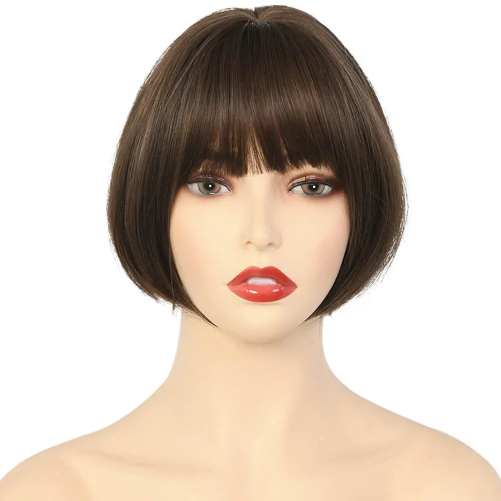 16 Inches / 1 7JHH Natural Black Straight Synthetic Wigs