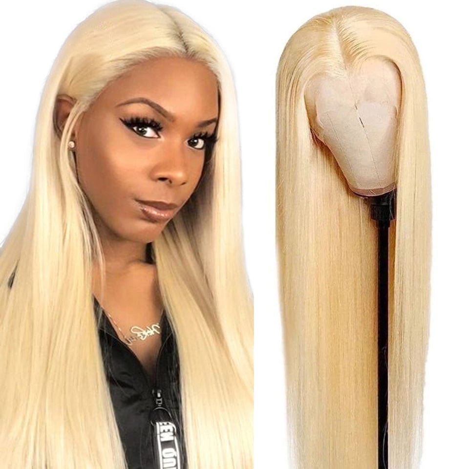 16 Inches / 13x4 wig 613 blonde straight 13x4 613 Frontal Wigs For Black Women Human Hair Virgin Cuticle Aligned Hair Blonde Lace Front Wig Straight 613 Lace Full Wigs