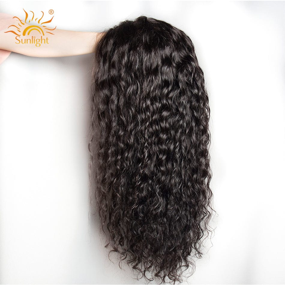 16 Inches / 150 density 4*4closure wig 150 Density 4x4 Closure Peruvian Water Wave Wig Glueless 4x4 Wigs For Black Women Sunlight Remy Pre Plucked Lace Wigs