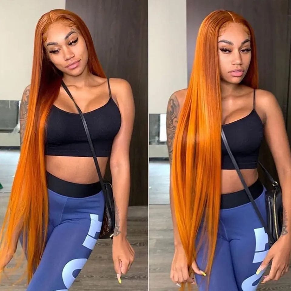 16 Inches / 150% ST Orange 13x4 Lace Front Wig