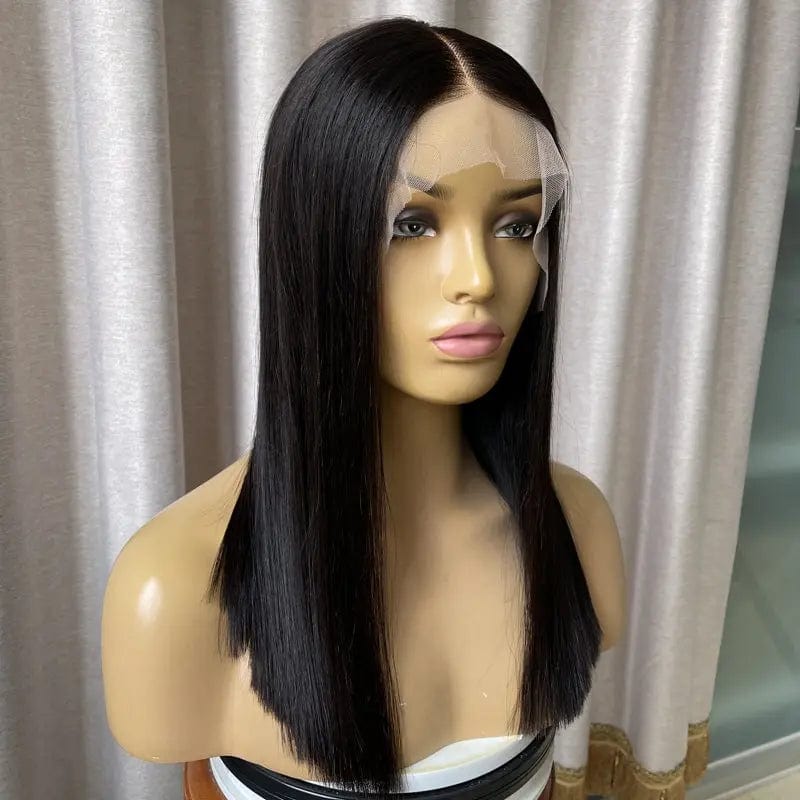 16 Inches / Black 6inch Lace Front Wig Transparent Lace