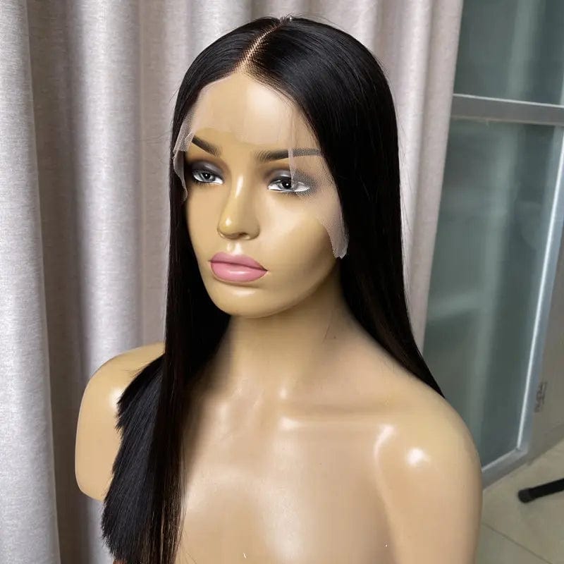 16 Inches / Black 6inch Lace Front Wig Transparent Lace