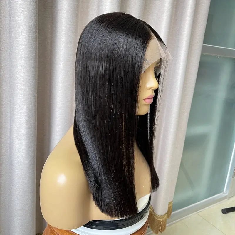 16 Inches / Black 6inch Lace Front Wig Transparent Lace