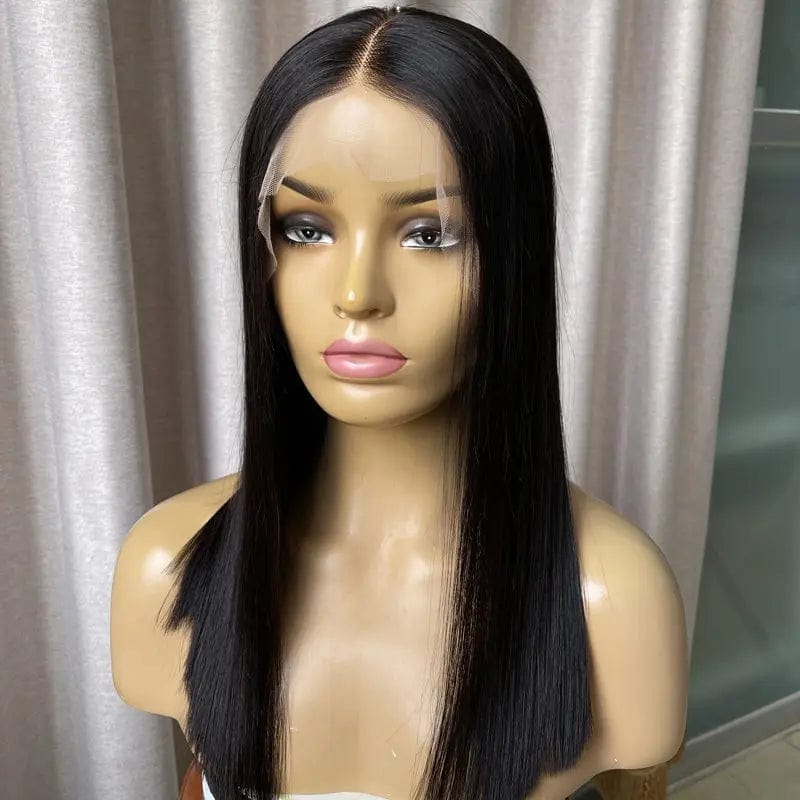 16 Inches / Black 6inch Lace Front Wig Transparent Lace