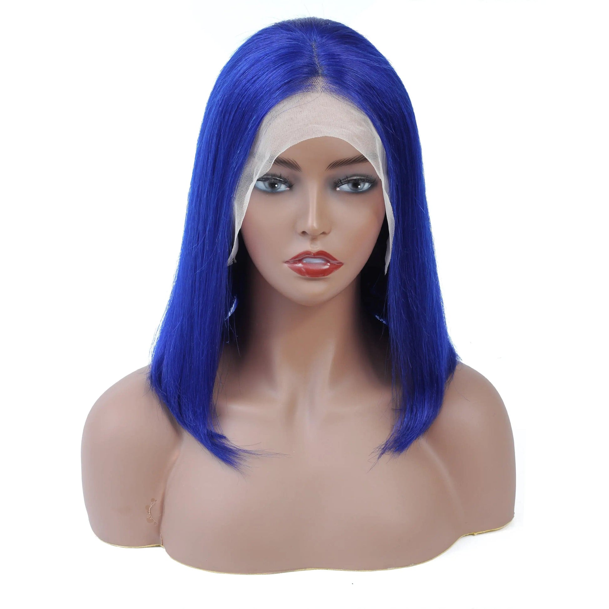 16 Inches / Blue lace front wigs ISEE HAIR Long Pink Lace Front Human Hair Wigs