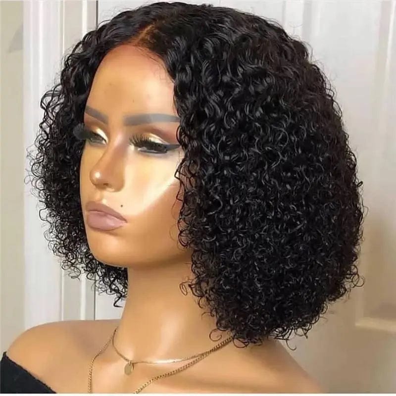 16 Inches / jerry curly Raw Unprocessed Bob Human Hair Lace Front Wig, Virgin Brazilian Lace Wig Human Hair Straight