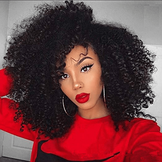 16 Inches / Natural black 12A Grade Short Brazilian 100% Virgin Human Hair Natural Black 180% Density Afro Kinky Curly Wave Lace Front Wigs