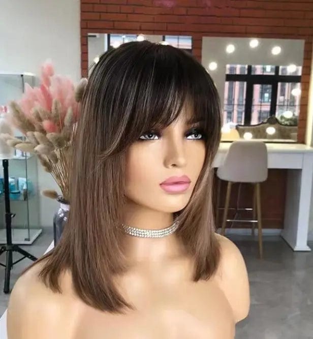 16 Inches / Ombre Brown 12A Top Grade Brazilian Human Hair Short Bob