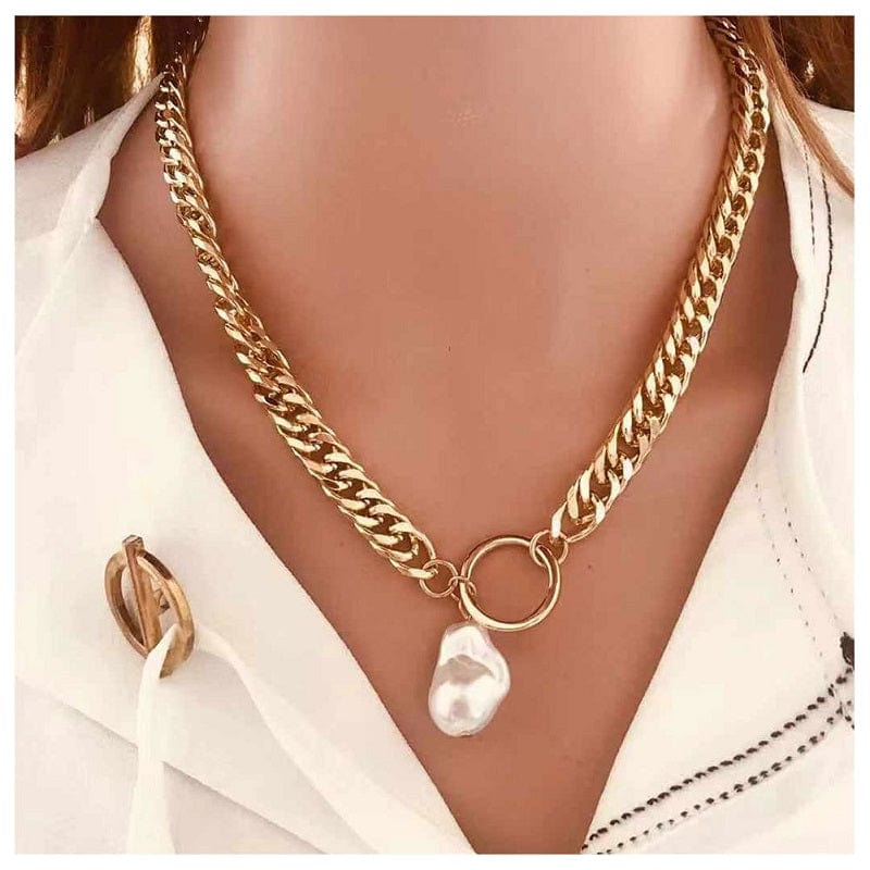 16inches / N11-1125 LWN11 Charm Natural  Dropshipping Jewellery FashionHips Hopss Necklace Baroque Pearl Pendant Necklace