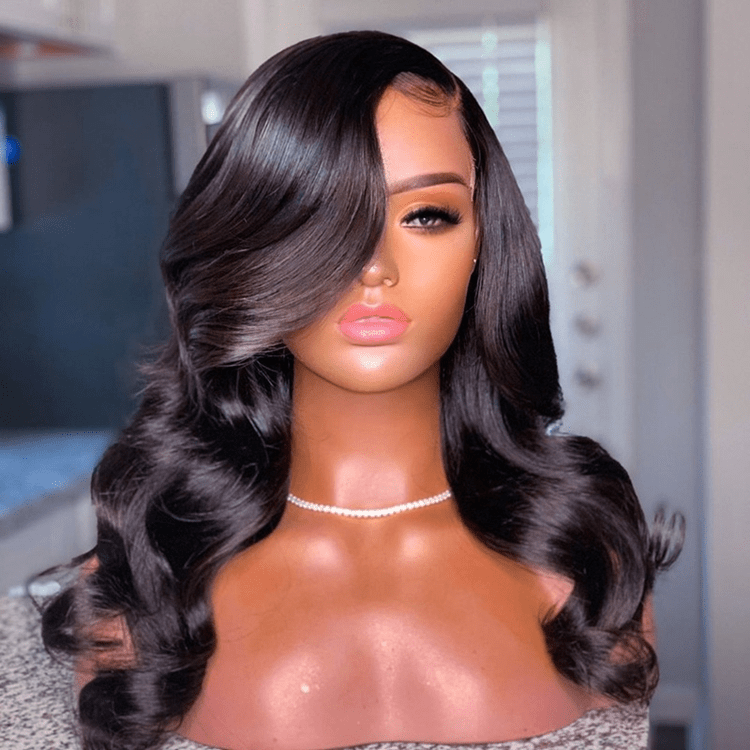 18 Inches / 13*4 Lace front wig Highknight New Style Cuticle Aligned Hair Pre Pluck Lace Transparent Lace Front Human Hair Wigs Body Wave Lace Closure Wigs