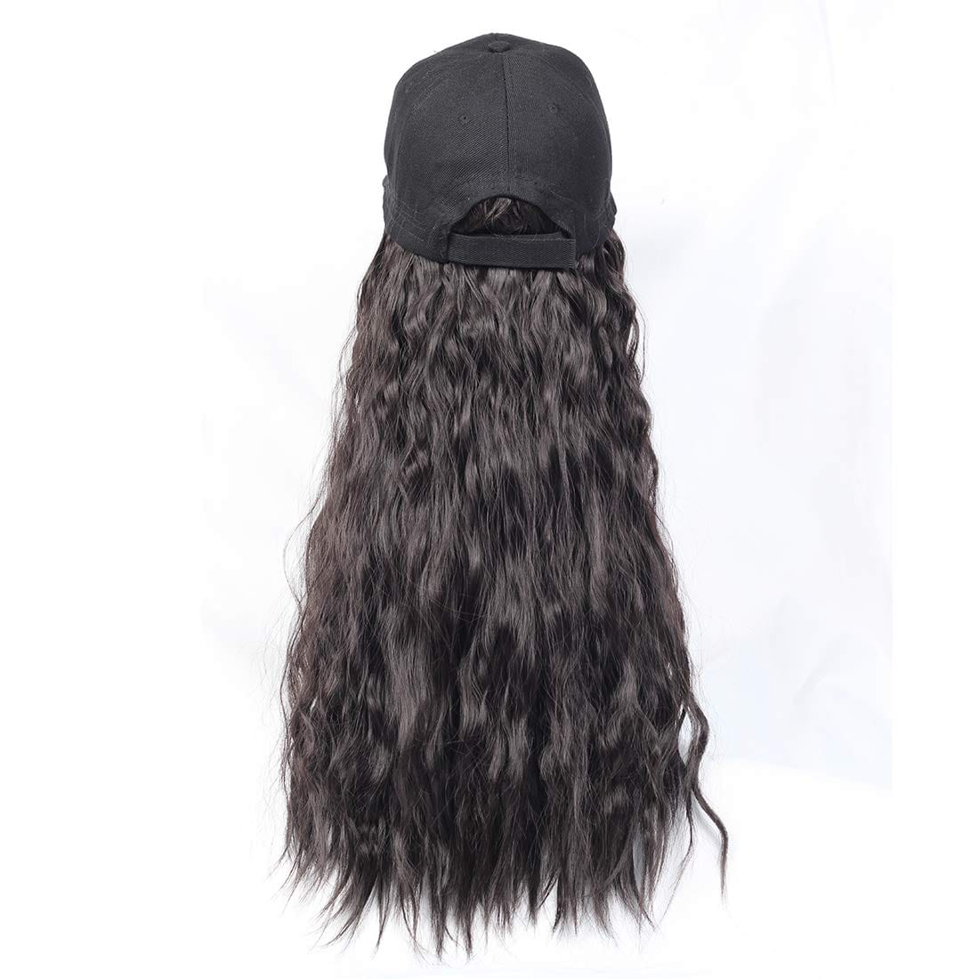 18 Inches / #4 Jean hat wigs with human hair attached wig hats for black women