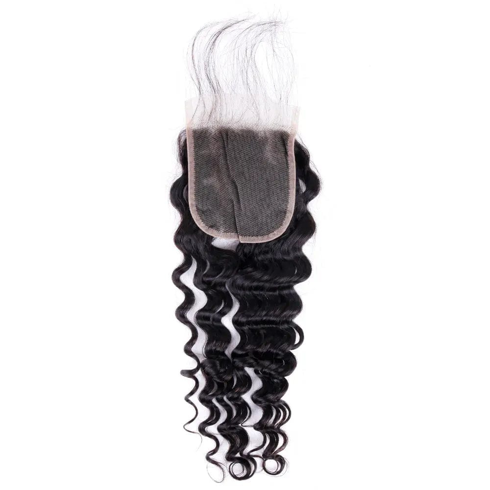 18 Inches / 5X5  transparent lace deep wave Factory Price Virgin Human Hair Real Swiss Transparent 4x4 13x6 Hd Film Lace Frontal