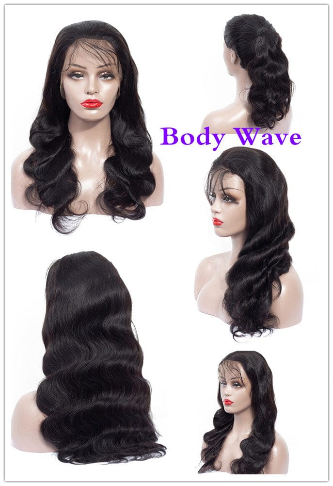 18 Inches / Body wave Brazilian Virgin Remy Hair Lace Wigs Pre Plucked 13X4 150% Density Deep T Shape Middle Part HD Lace Frontal Human Hair Wigs