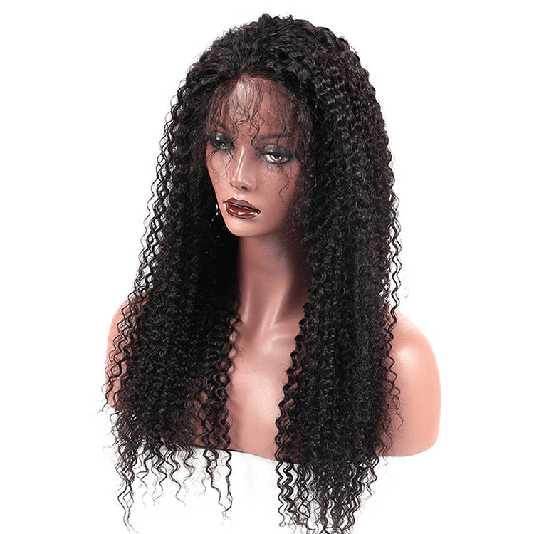 18 Inches / Kinky Curly Kinky Curly Cuticle Aligned Virgin Human Hair Natural Lace Wig Bleached Knots Transparent Swiss HD Full Lace Front Closure Wig