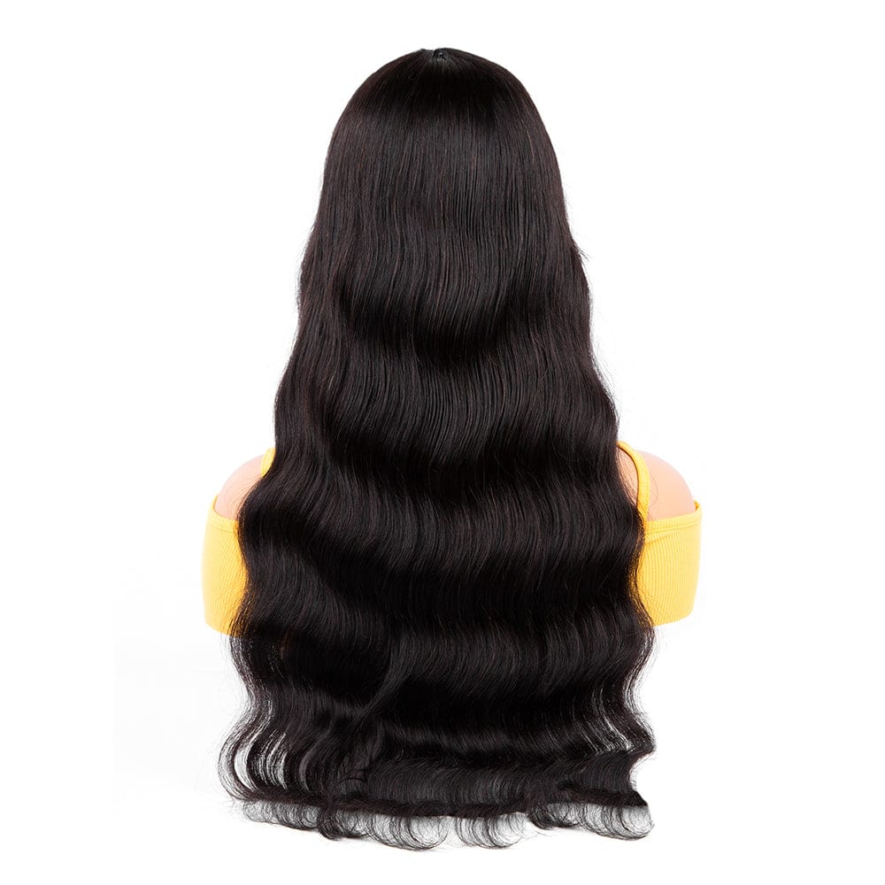 18 Inches / natural wave Brazilian Virgin Remy Hair Lace Wigs Pre Plucked 13X4 150% Density Deep T Shape Middle Part HD Lace Frontal Human Hair Wigs