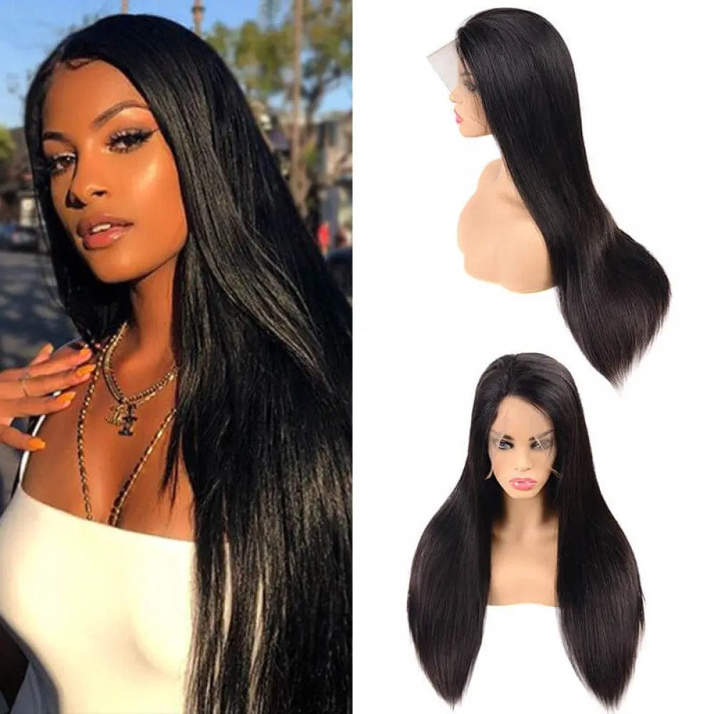 18 Inches / straight Megalook 100 Human Hair Lace Front Wigs,180% Density 4*4 Closure With Baby Hair Wigs For Black Women