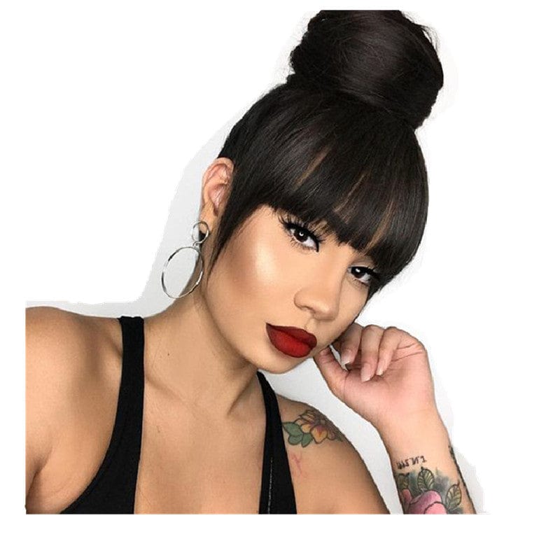 180% Straight With blunt Bangs Wigs Remy Human Hair Bob Lace Wigs Bob Cut Peruvian Hair Full Lace Wigs For Black Women